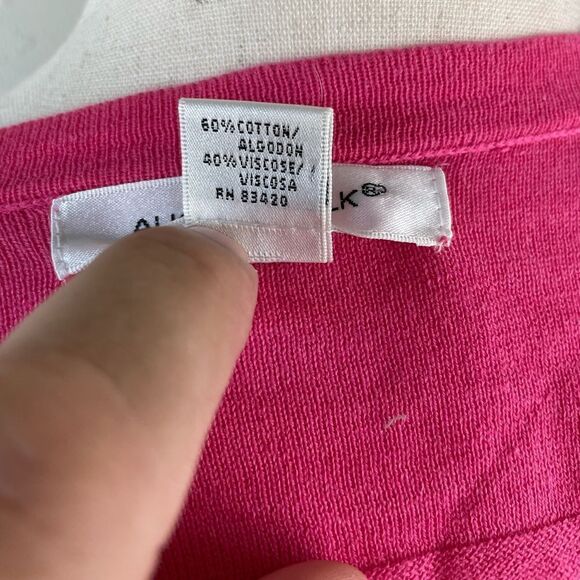 August Silk Pink Open Front Cardigan Sweater Size L EUC - Picture 6 of 6